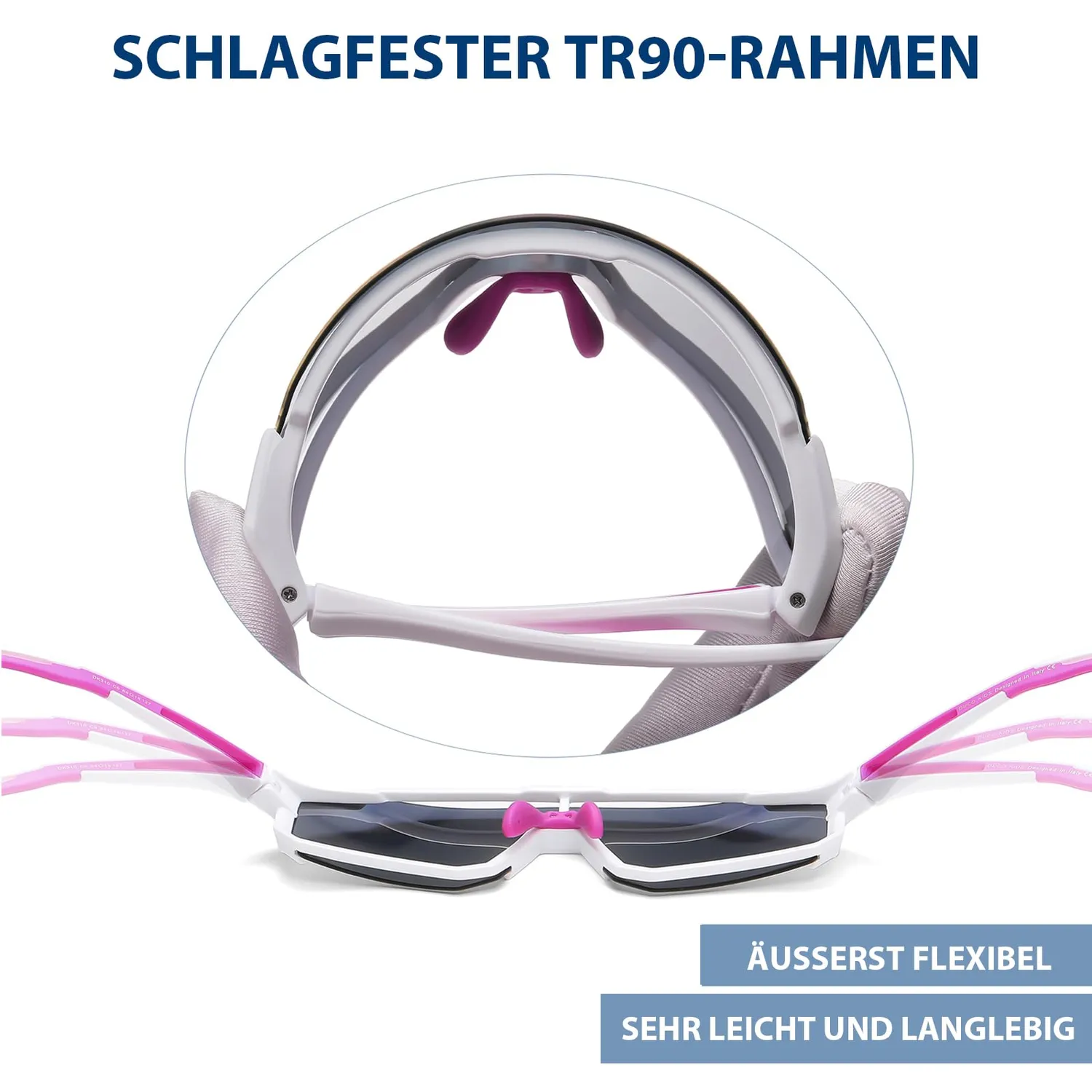 DUCO DK310 Kinder Sonnenbrille weiß-lila 8-16 Jahre